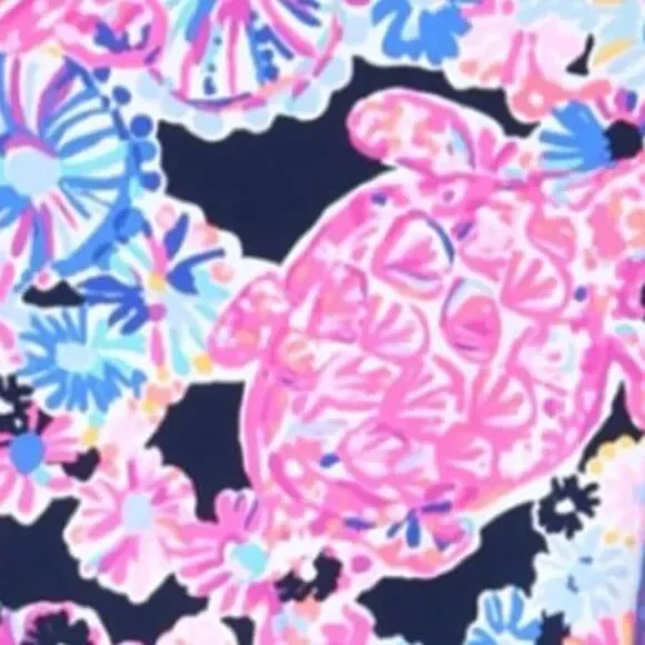 Lilly Pulizer Luxletic Pullover Cropped Black w/Floral Knit Shirt 1/4 Zip Size S - Picture 3 of 3